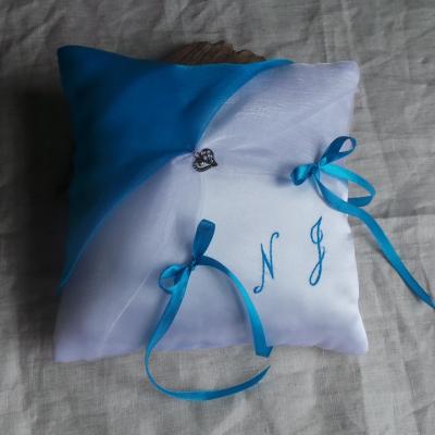 Coussin alliances chic turquoise personnalise 1 