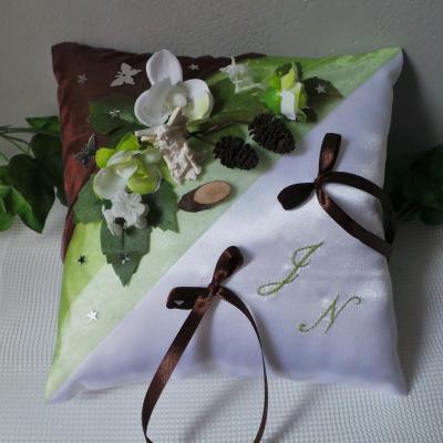 Coussin mariage nature foret enchantee fee