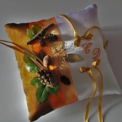 Coussin mariage theme automne